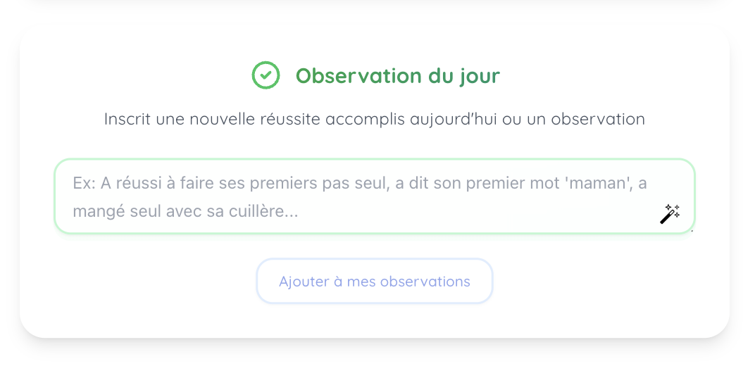 Ajouter une observation du jour depuis l'agenda